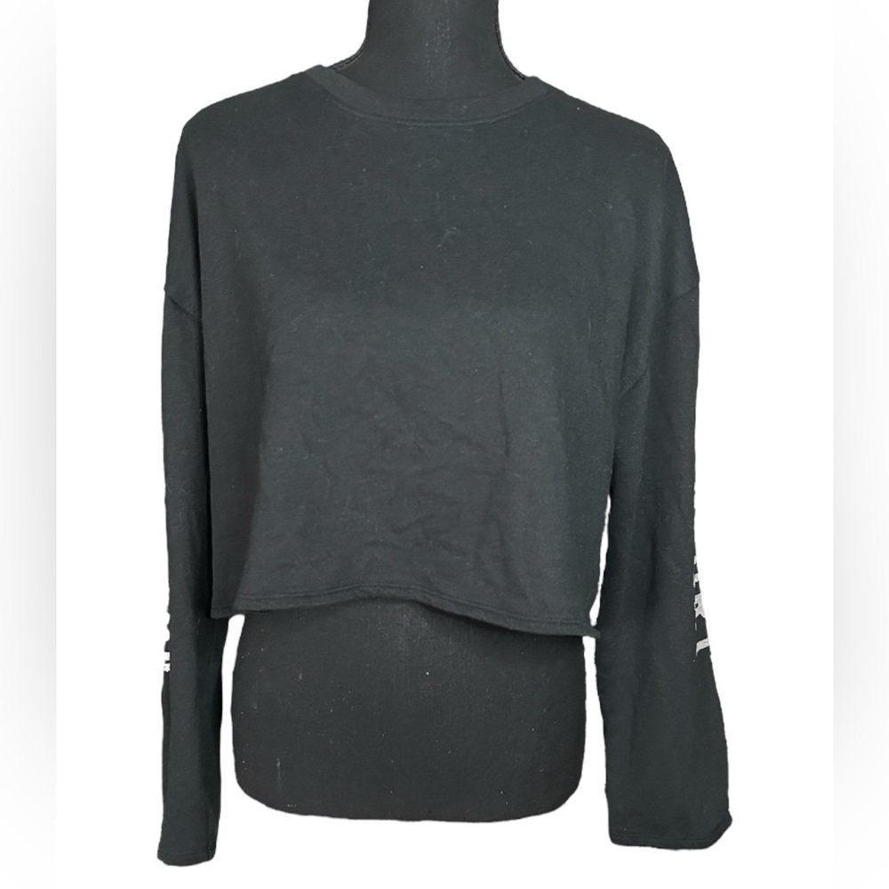 Victoria Sport Long Sleeve Shirt – Black with Silver Sparkle Logo on Sleeves